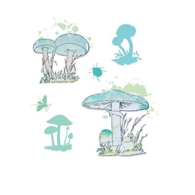 Sizzix by 49 and Market Stamp and Die Set - Painted Pencil Mushrooms